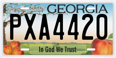 GA license plate PXA4420