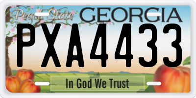 GA license plate PXA4433