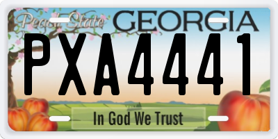 GA license plate PXA4441
