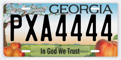 GA license plate PXA4444