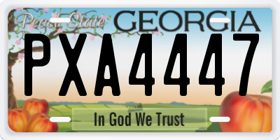 GA license plate PXA4447