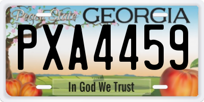GA license plate PXA4459