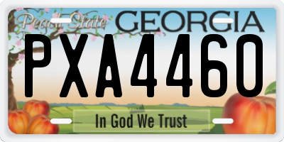 GA license plate PXA4460