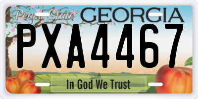 GA license plate PXA4467