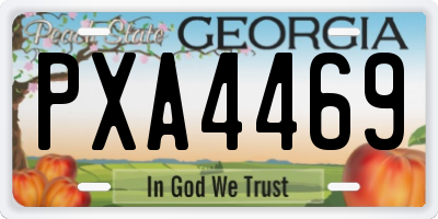 GA license plate PXA4469