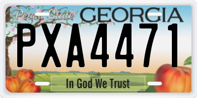 GA license plate PXA4471