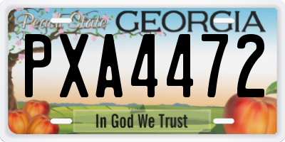 GA license plate PXA4472