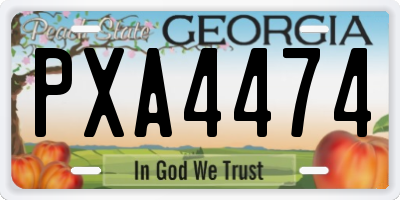 GA license plate PXA4474