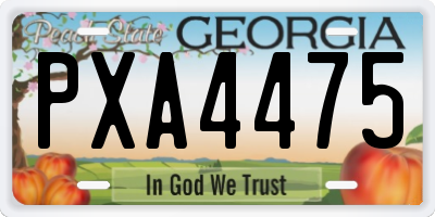 GA license plate PXA4475