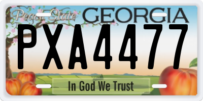 GA license plate PXA4477