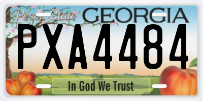 GA license plate PXA4484