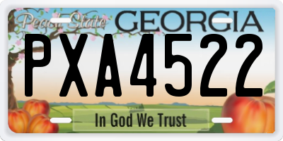 GA license plate PXA4522