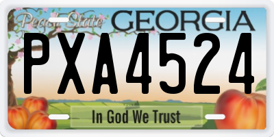 GA license plate PXA4524