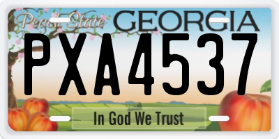 GA license plate PXA4537