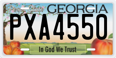 GA license plate PXA4550