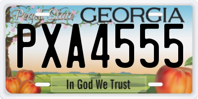 GA license plate PXA4555