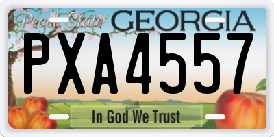 GA license plate PXA4557