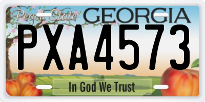 GA license plate PXA4573
