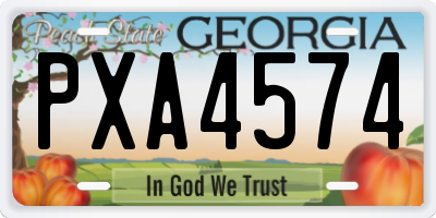 GA license plate PXA4574