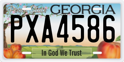 GA license plate PXA4586