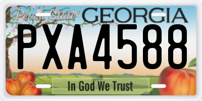 GA license plate PXA4588