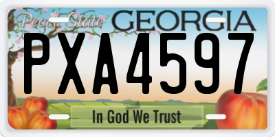 GA license plate PXA4597