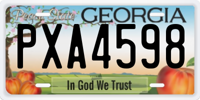 GA license plate PXA4598