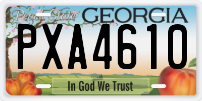 GA license plate PXA4610