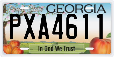 GA license plate PXA4611