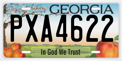 GA license plate PXA4622