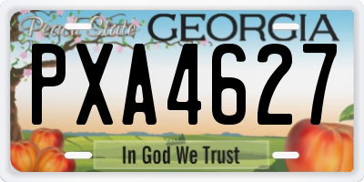 GA license plate PXA4627