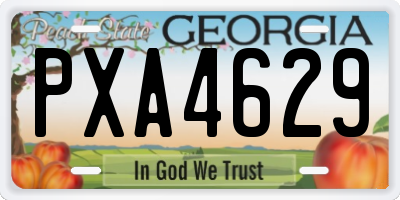 GA license plate PXA4629