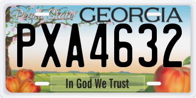 GA license plate PXA4632