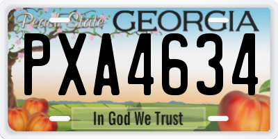 GA license plate PXA4634