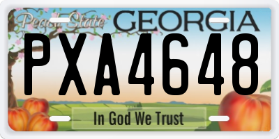 GA license plate PXA4648