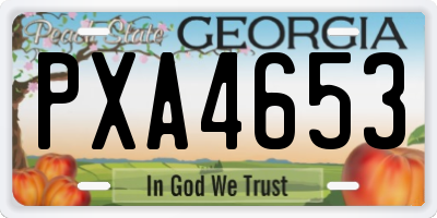 GA license plate PXA4653