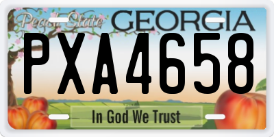 GA license plate PXA4658