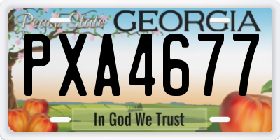 GA license plate PXA4677
