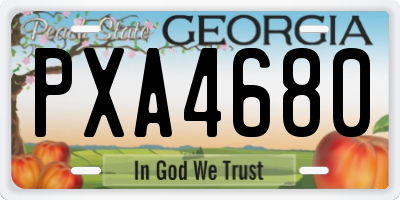GA license plate PXA4680