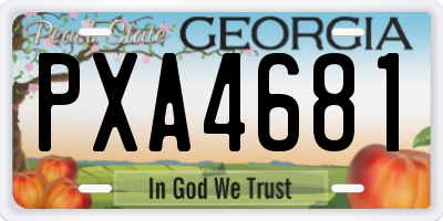 GA license plate PXA4681