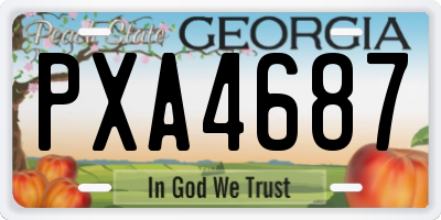 GA license plate PXA4687