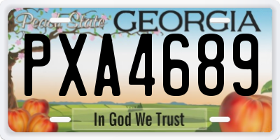 GA license plate PXA4689