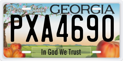 GA license plate PXA4690