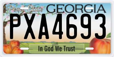 GA license plate PXA4693