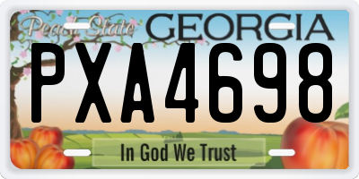 GA license plate PXA4698