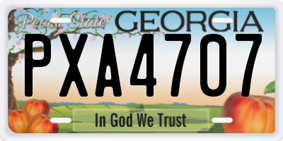GA license plate PXA4707