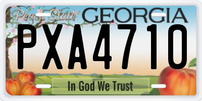 GA license plate PXA4710