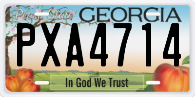 GA license plate PXA4714