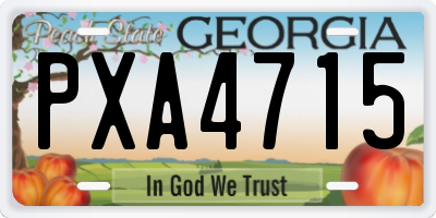GA license plate PXA4715