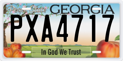 GA license plate PXA4717